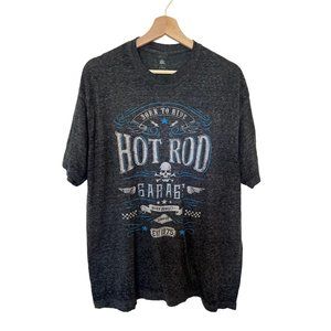 R&R Hot Rod Garage Short Sleeve Gray Tshirt Men's Size XL Tee Skull Design Mens